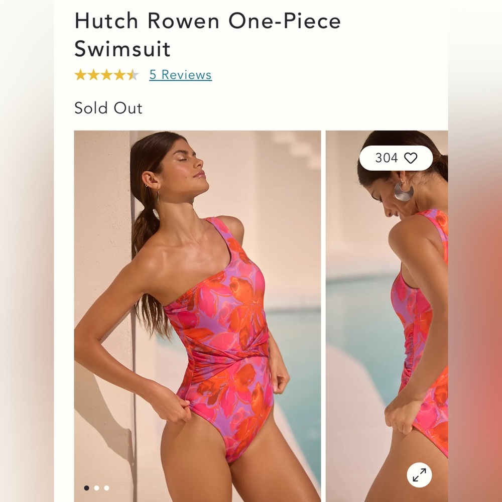 Hutch Rowen One Piece Pink and Orange Swimsuit Vibrant Design